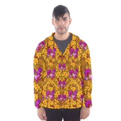 Blooming Flowers Of Orchid Paradise Men s Hooded Windbreaker