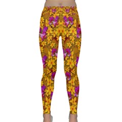 Blooming Flowers Of Orchid Paradise Classic Yoga Leggings by pepitasart