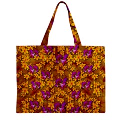 Blooming Flowers Of Orchid Paradise Zipper Mini Tote Bag by pepitasart