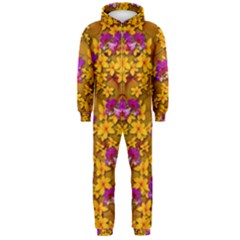 Blooming Flowers Of Orchid Paradise Hooded Jumpsuit (men)