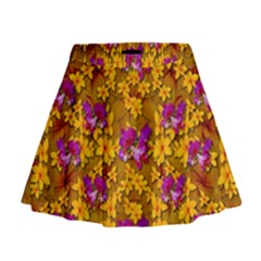 Blooming Flowers Of Orchid Paradise Mini Flare Skirt by pepitasart