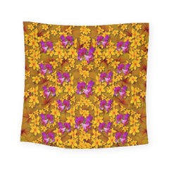 Blooming Flowers Of Orchid Paradise Square Tapestry (small)