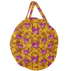 Blooming Flowers Of Orchid Paradise Giant Round Zipper Tote by pepitasart