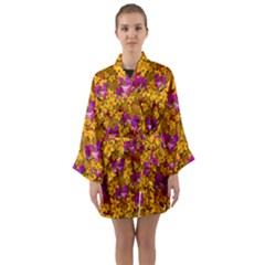 Blooming Flowers Of Orchid Paradise Long Sleeve Satin Kimono by pepitasart