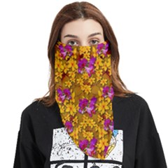 Blooming Flowers Of Orchid Paradise Face Covering Bandana (triangle) by pepitasart