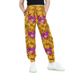 Blooming Flowers Of Orchid Paradise Kids  Joggers by pepitasart