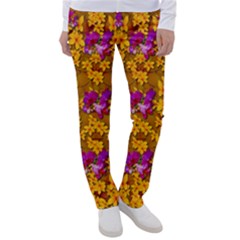 Blooming Flowers Of Orchid Paradise Women s Casual Pants by pepitasart