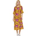 Blooming Flowers Of Orchid Paradise Double Cuff Midi Dress View1