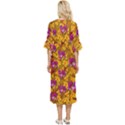 Blooming Flowers Of Orchid Paradise Double Cuff Midi Dress View4