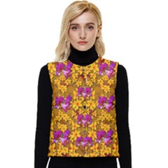 Blooming Flowers Of Orchid Paradise Women s Button Up Puffer Vest