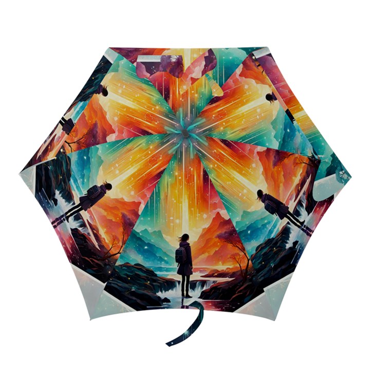 Starry Night Wanderlust: A Whimsical Adventure Mini Folding Umbrellas