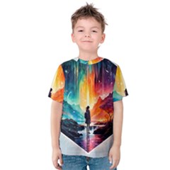 Starry Night Wanderlust: A Whimsical Adventure Kids  Cotton T-shirt