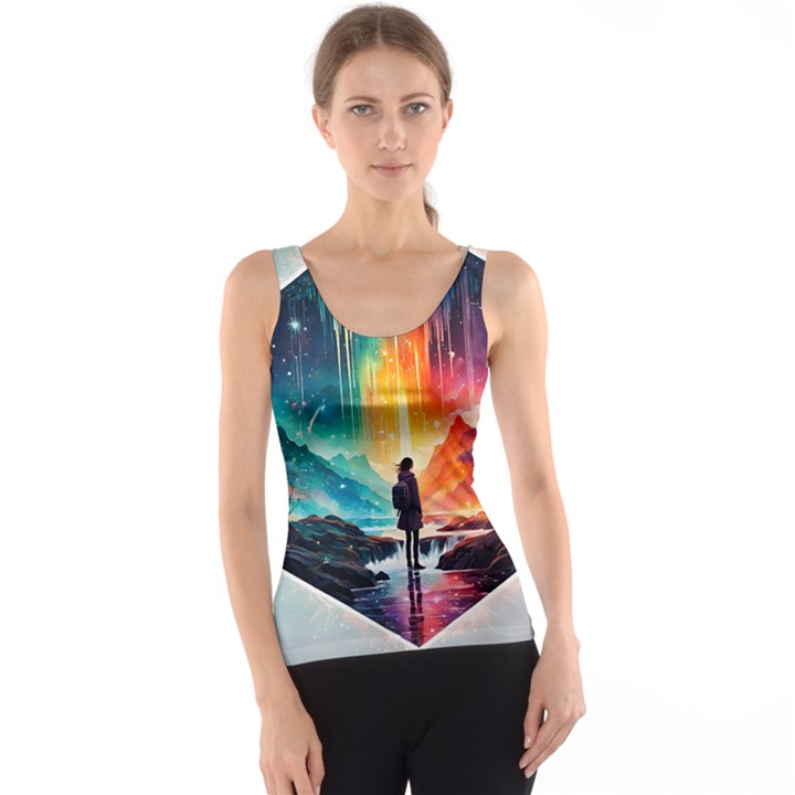 Starry Night Wanderlust: A Whimsical Adventure Women s Basic Tank Top