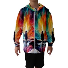 Starry Night Wanderlust: A Whimsical Adventure Kids  Hooded Windbreaker by stine1