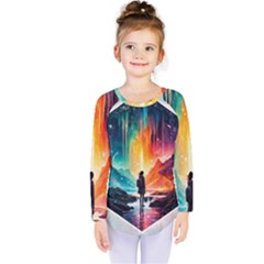 Starry Night Wanderlust: A Whimsical Adventure Kids  Long Sleeve T-shirt