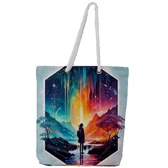 Starry Night Wanderlust: A Whimsical Adventure Full Print Rope Handle Tote (large) by stine1