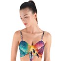 Starry Night Wanderlust: A Whimsical Adventure Woven Tie Front Bralet View1