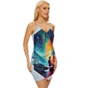 Starry Night Wanderlust: A Whimsical Adventure Wrap Tie Front Dress View3