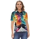 Starry Night Wanderlust: A Whimsical Adventure Women s Short Sleeve Double Pocket Shirt View1