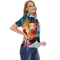 Starry Night Wanderlust: A Whimsical Adventure Women s Short Sleeve Double Pocket Shirt View2