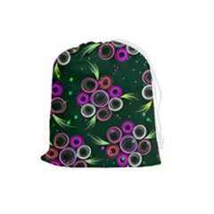 Floral-5522380 Drawstring Pouch (large) by lipli