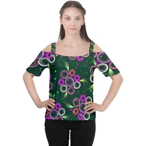 Floral-5522380 Cutout Shoulder T-shirt by lipli