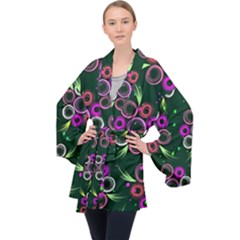 Floral-5522380 Long Sleeve Velvet Kimono  by lipli