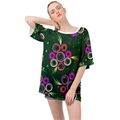 Floral-5522380 Oversized Chiffon Top by lipli