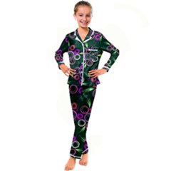 Floral-5522380 Kids  Satin Long Sleeve Pajamas Set