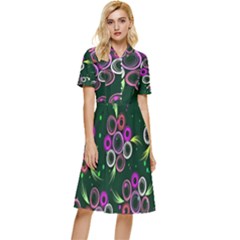 Floral-5522380 Button Top Knee Length Dress by lipli