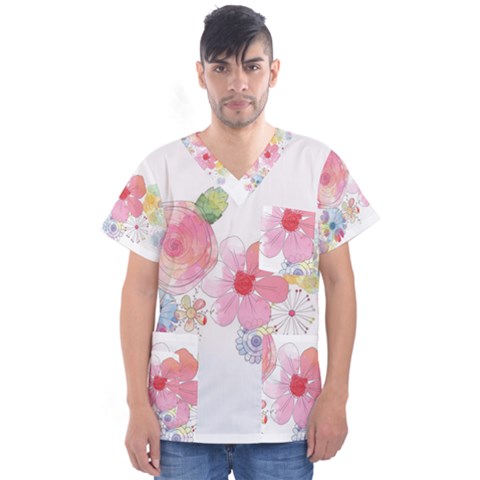 Flower-2342706 Men s V-neck Scrub Top by lipli