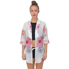 Flower-2342706 Open Front Chiffon Kimono by lipli