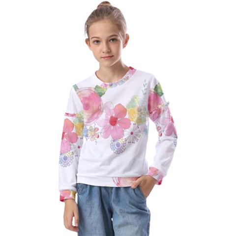 Flower-2342706 Kids  Long Sleeve T-shirt With Frill  by lipli