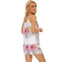 Flower-2342706 V-Neck Satin Pajamas Set View3