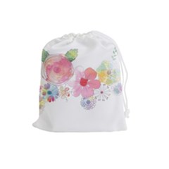 Flower-2342706 Drawstring Pouch (large) by lipli