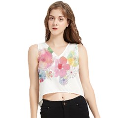 Flower-2342706 V-neck Cropped Tank Top by lipli