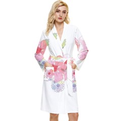 Flower-2342706 Long Sleeve Velvet Robe