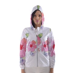 Flower-2342706 Women s Hooded Windbreaker