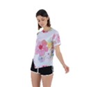 Flower-2342706 Asymmetrical Short Sleeve Sports T-Shirt View2