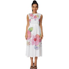 Flower-2342706 Sleeveless Round Neck Midi Dress by lipli