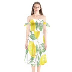 Fruit-2310212 Shoulder Tie Bardot Midi Dress by lipli