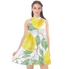 Fruit-2310212 Halter Neckline Chiffon Dress  by lipli