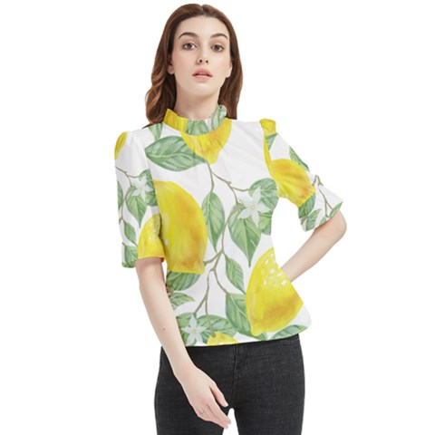 Fruit-2310212 Frill Neck Blouse by lipli