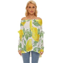 Fruit-2310212 Off Shoulder Chiffon Pocket Shirt by lipli