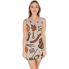 Halloween Doodle Autumn Pumpkin Bodycon Dress by Bedest