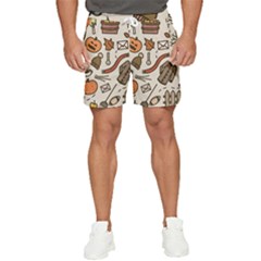 Halloween Doodle Autumn Pumpkin Men s Runner Shorts by Bedest