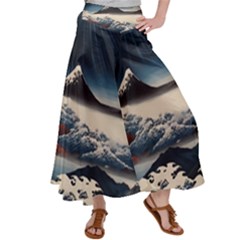 Hokusai Moutains Japan Women s Satin Palazzo Pants by Bedest