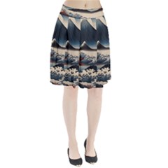 Hokusai Moutains Japan Pleated Skirt by Bedest