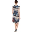 Hokusai Moutains Japan Cap Sleeve Midi Dress View2