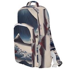 Hokusai Moutains Japan Double Compartment Backpack by Bedest